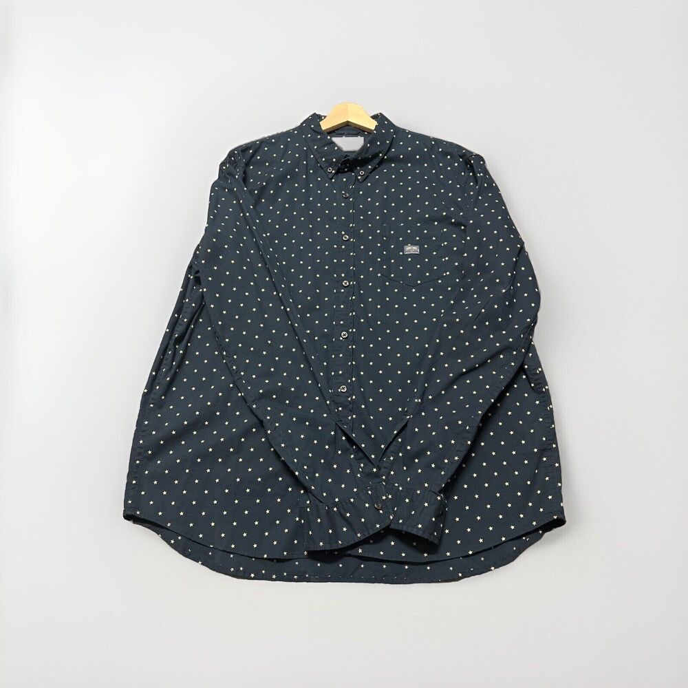 Denim & Supply Ralph Lauren Button Down Shirt L/S Navy Star Dot Mens Sz XXL